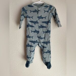 Carter's Blue Shark Print Footed One Piece size 6M